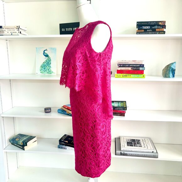 Theia Pink Lace Dress - Picture 2 of 6